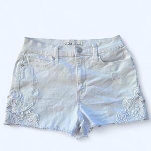 Vintage Mudd White lace embroidered denim shorts Size 5